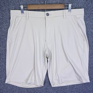 Infinity Linearflex Golf Shorts Men 36x8 Beige Performance Stretch Casual Active